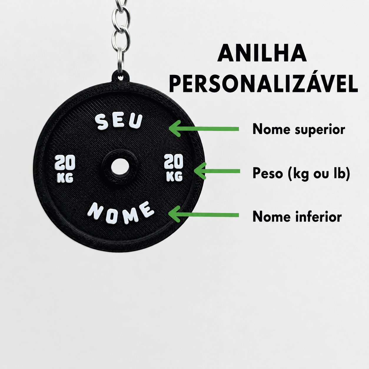 Chaveiro Anilha Personalizável